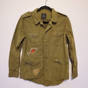 3for$25 green button down stitched